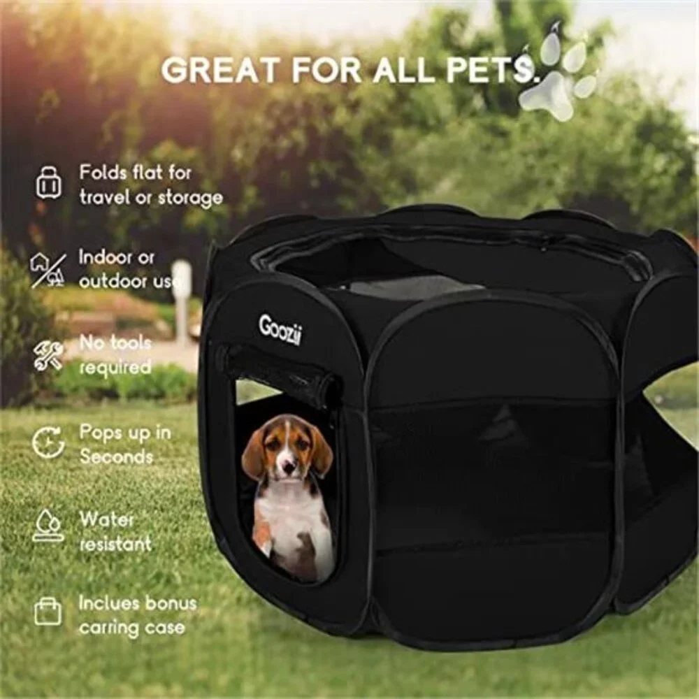 Portable Pet Dog Play Pens Kennel Crate with Top Cover